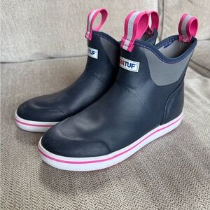 Blue and Pink Ankle Boots with Sporty Design